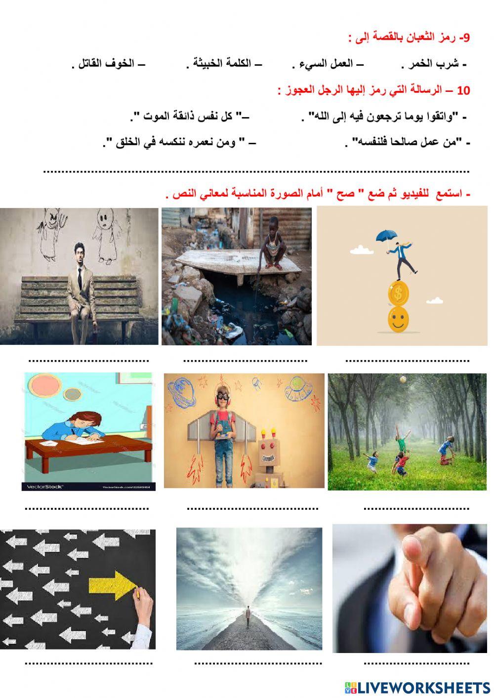ورقة عمل صف تاسع