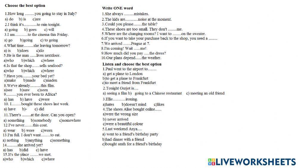 3&4revision pre-intermediate
