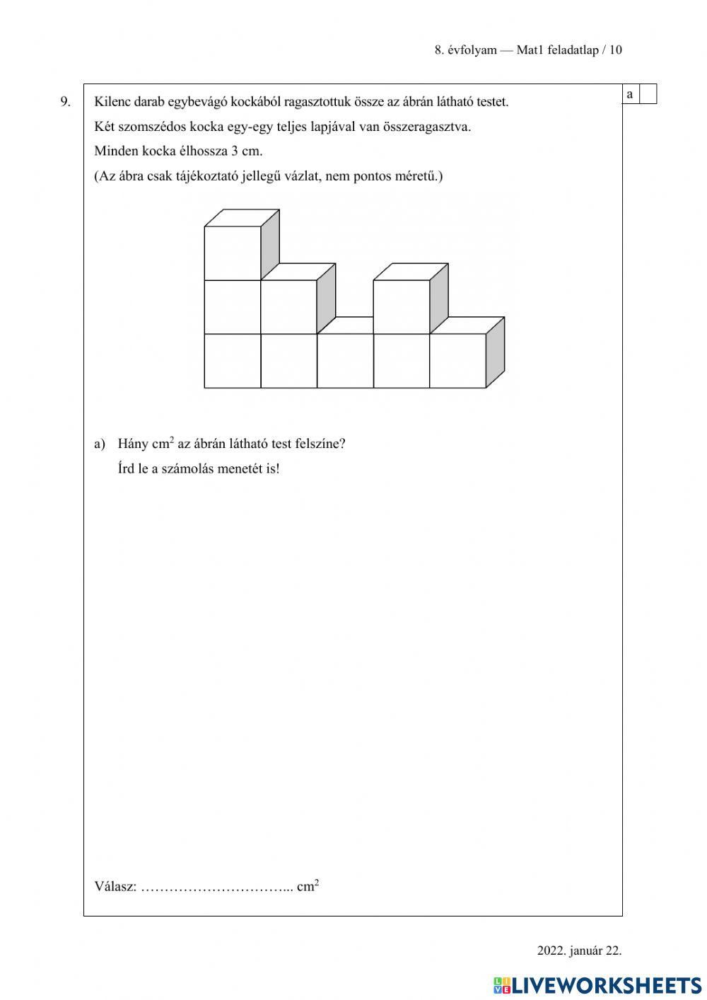 Felvételi feladatok 2022