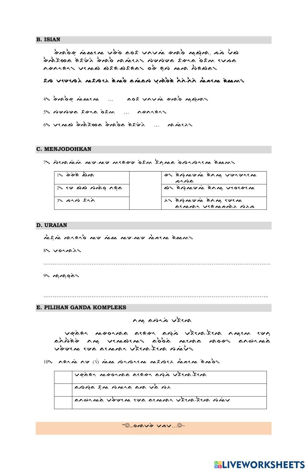 Penilaian tengah semester bahasa daerah