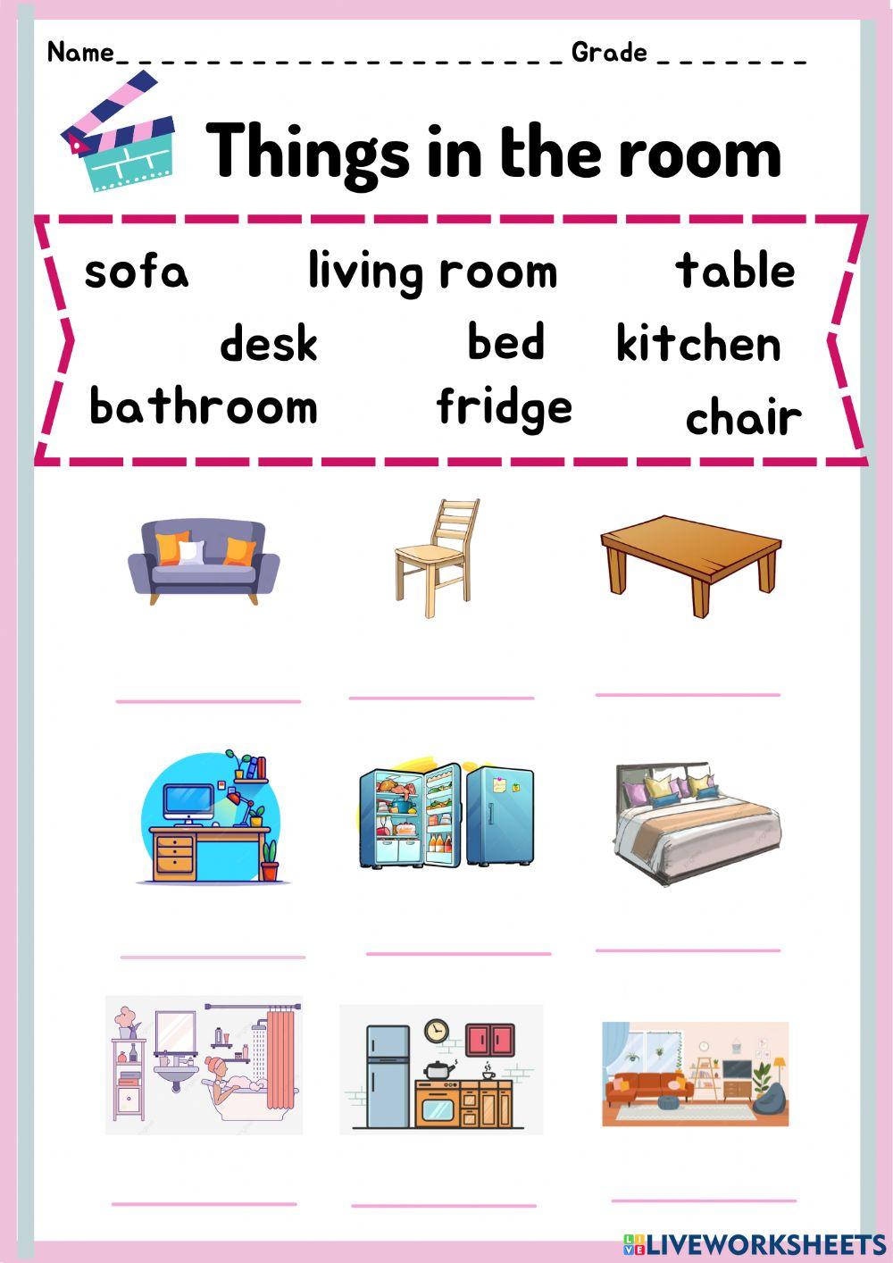 Worksheet Rooms Of The House