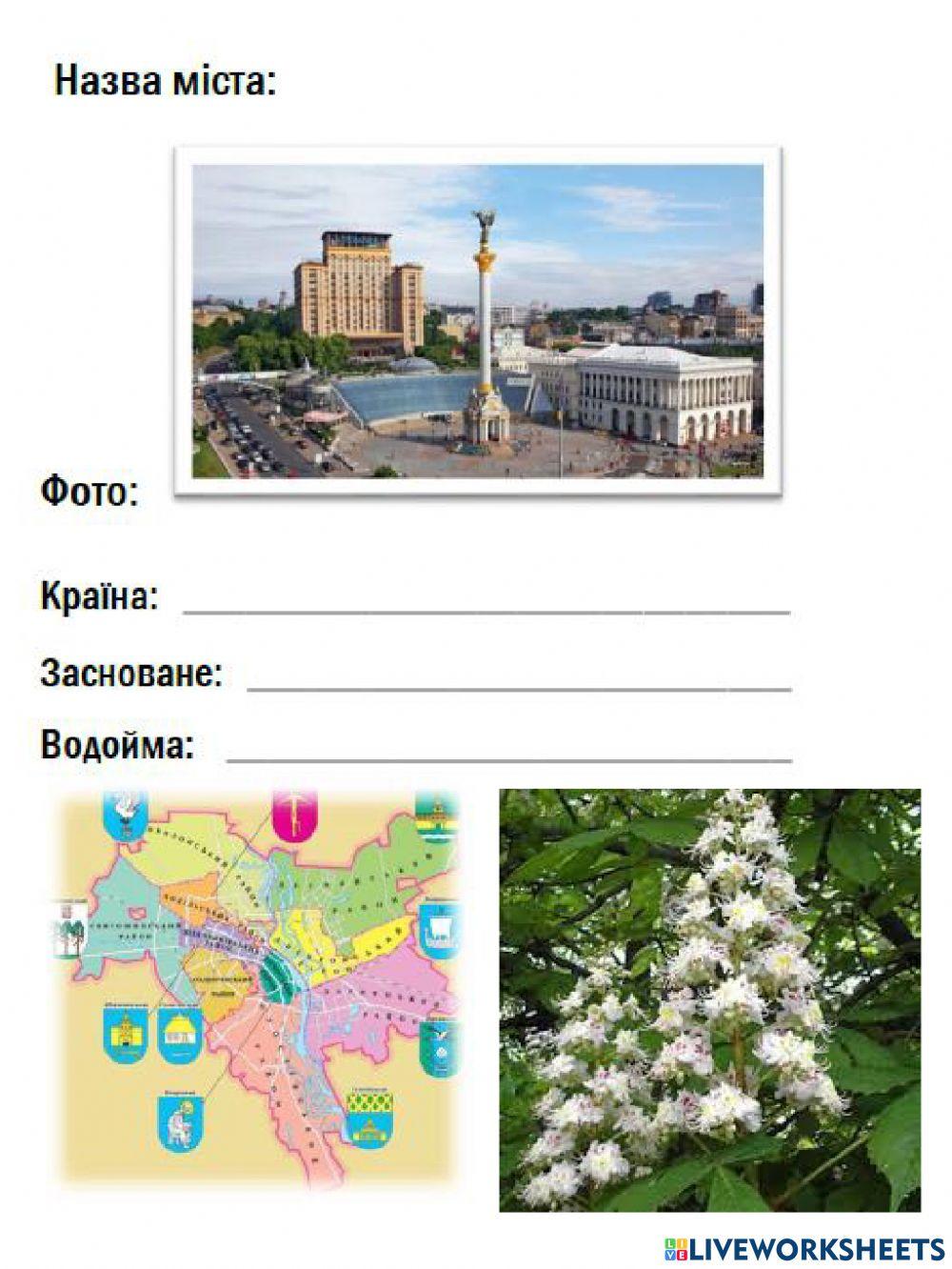 Паспорт міста worksheet | Live Worksheets