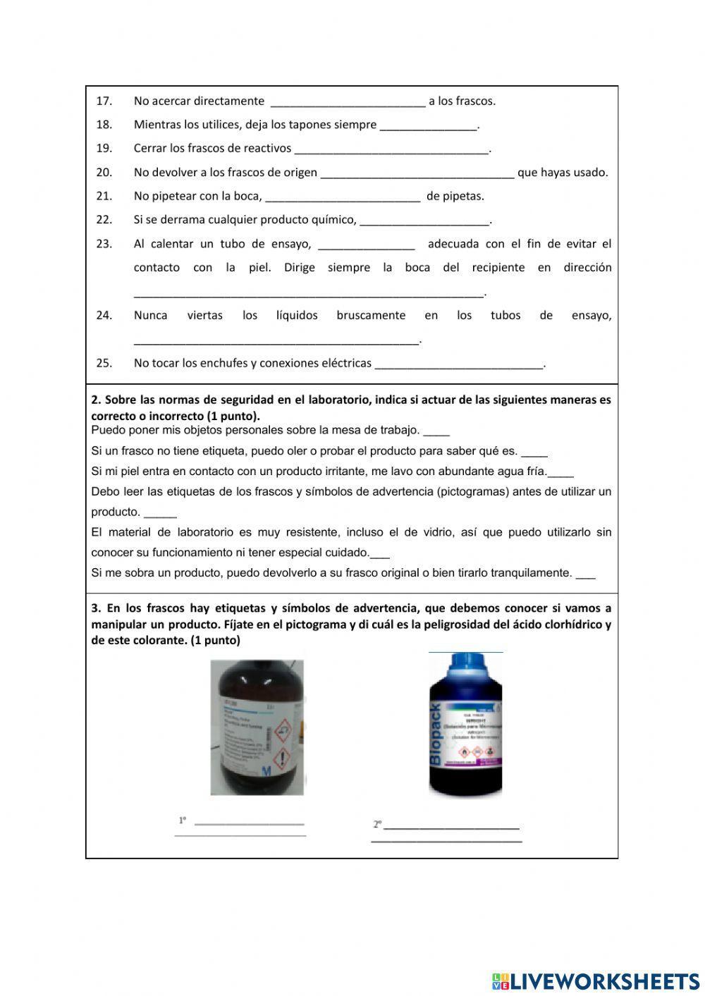Práctica número 1. normas de seguridad y material de trabajo en el laboratorio