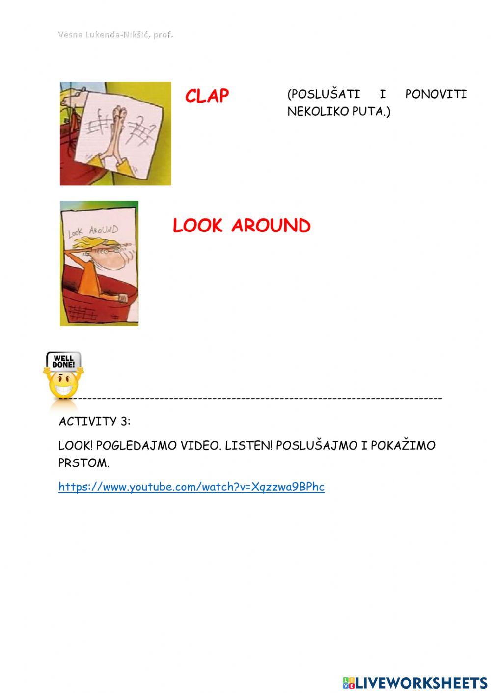 Dip in 1  - lesson 1 - up, down, clap, look around