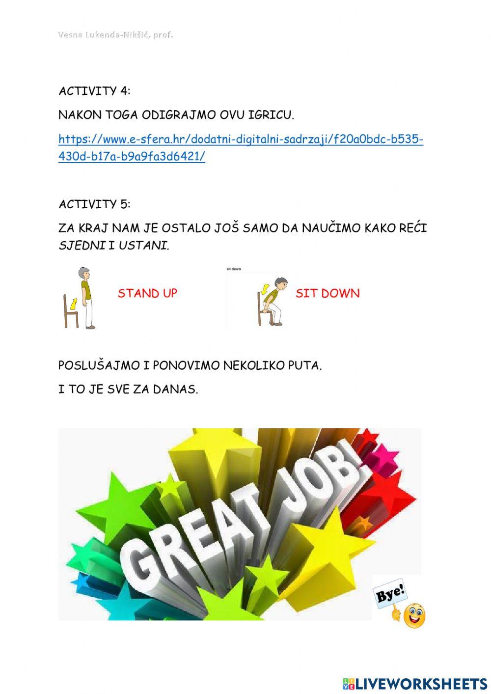 Dip in 1  - lesson 1 - up, down, clap, look around