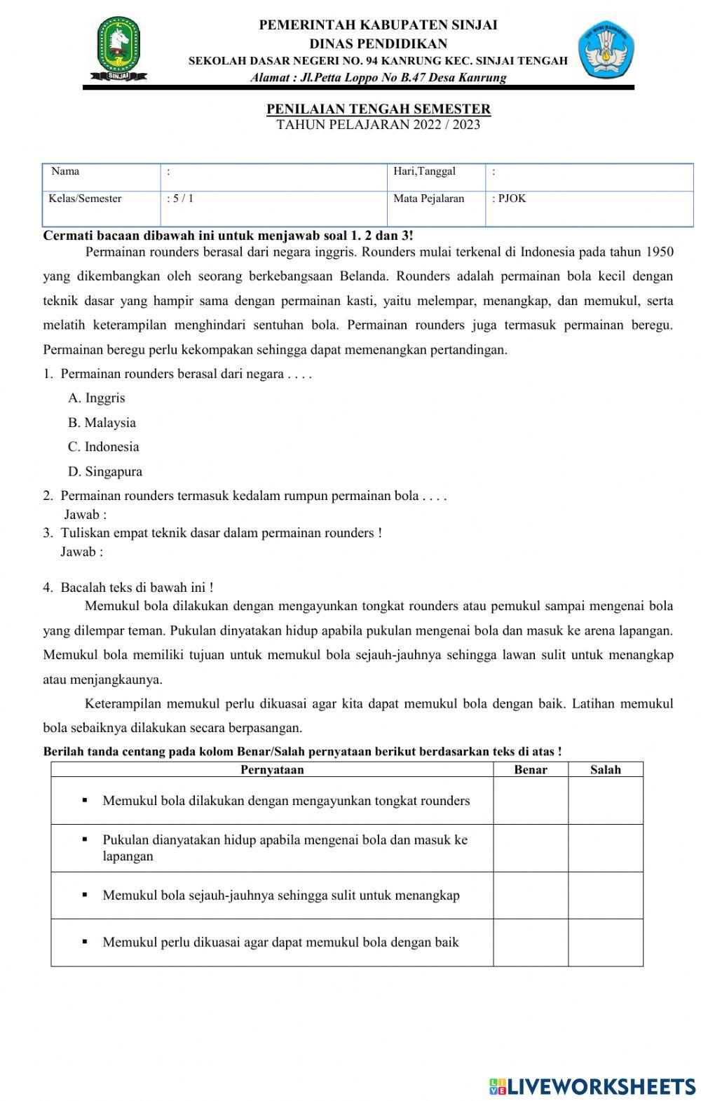 Pts kls 5 pjok sdn 94