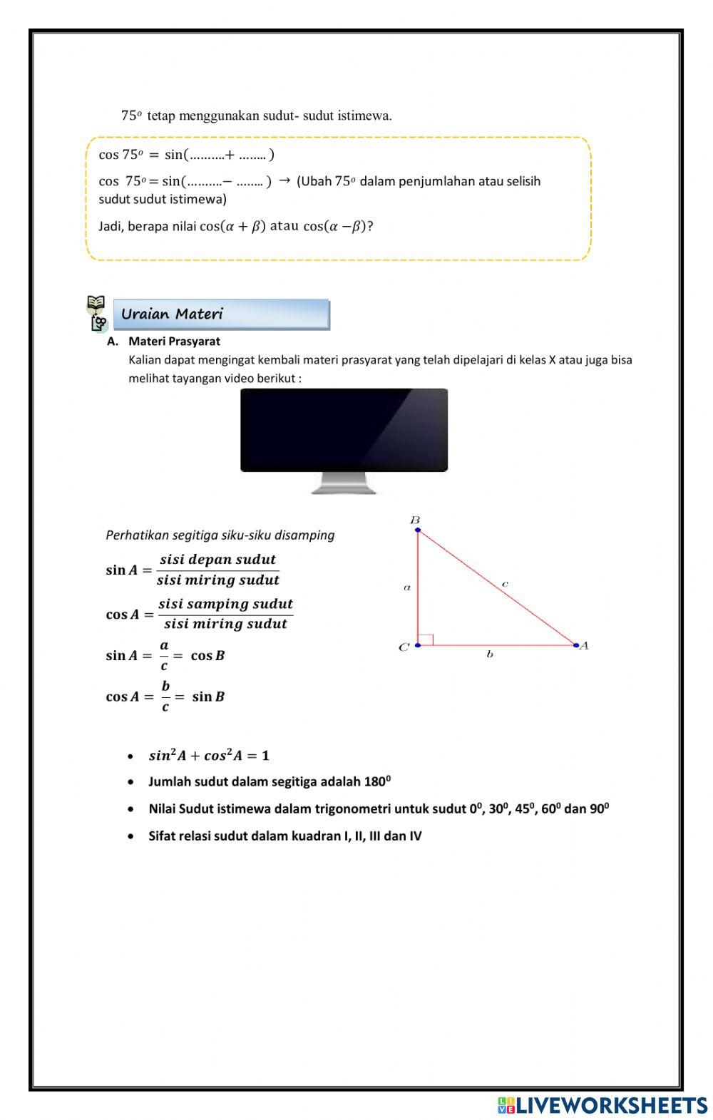 RUMUS COSINUS SMANSA SIMBA