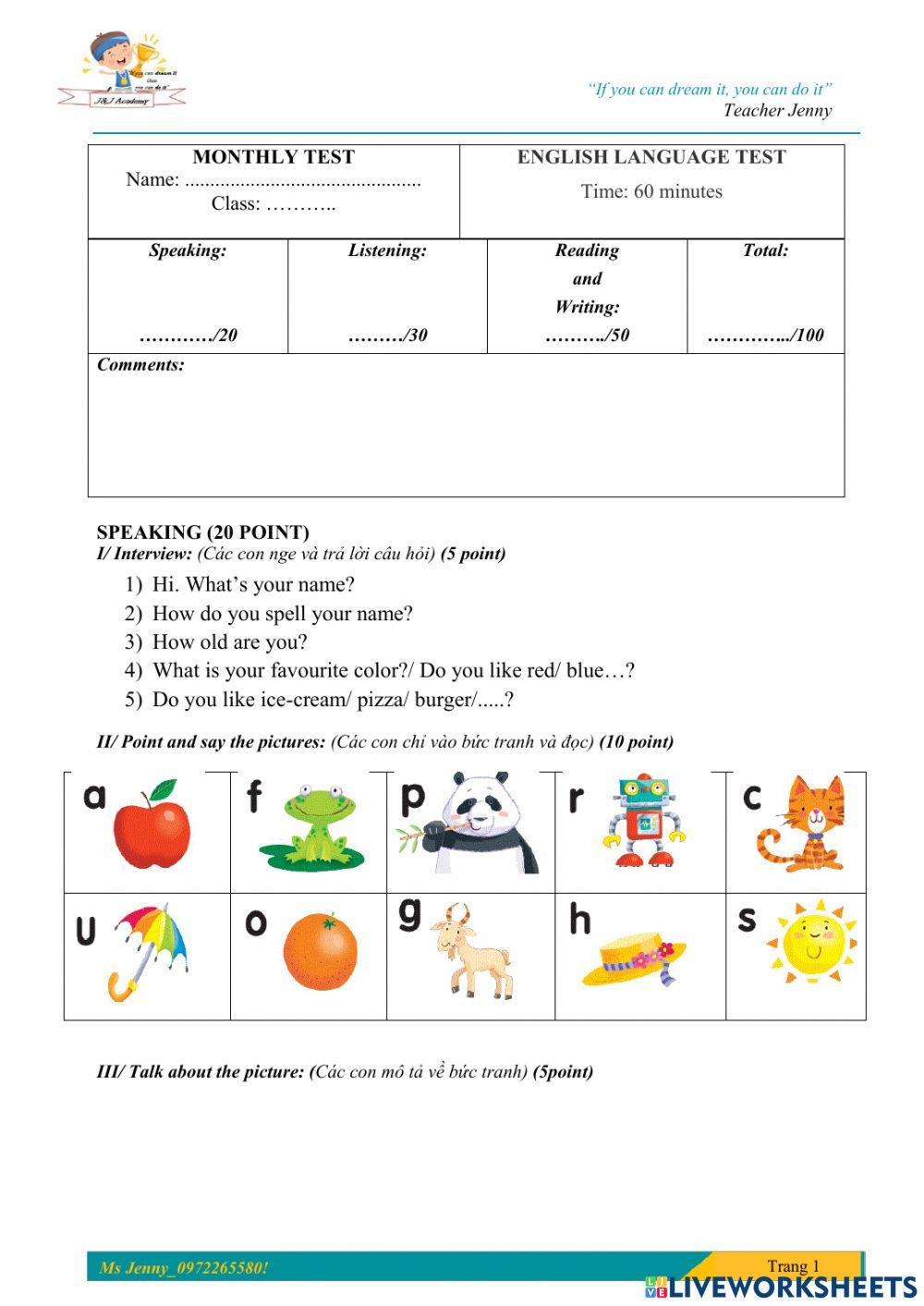 Unit 1,2 schoolthings