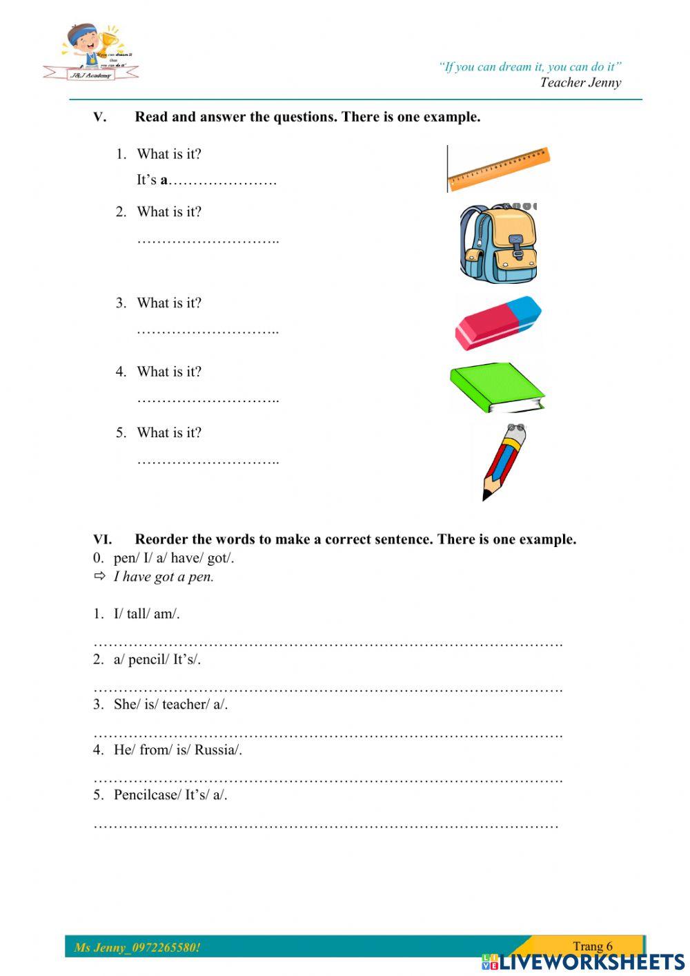 Unit 1,2 schoolthings