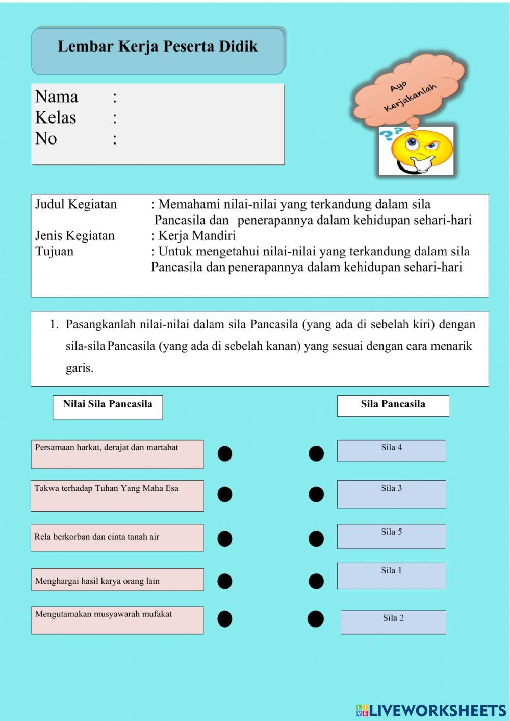 Lembar kerja mandiri pancasila