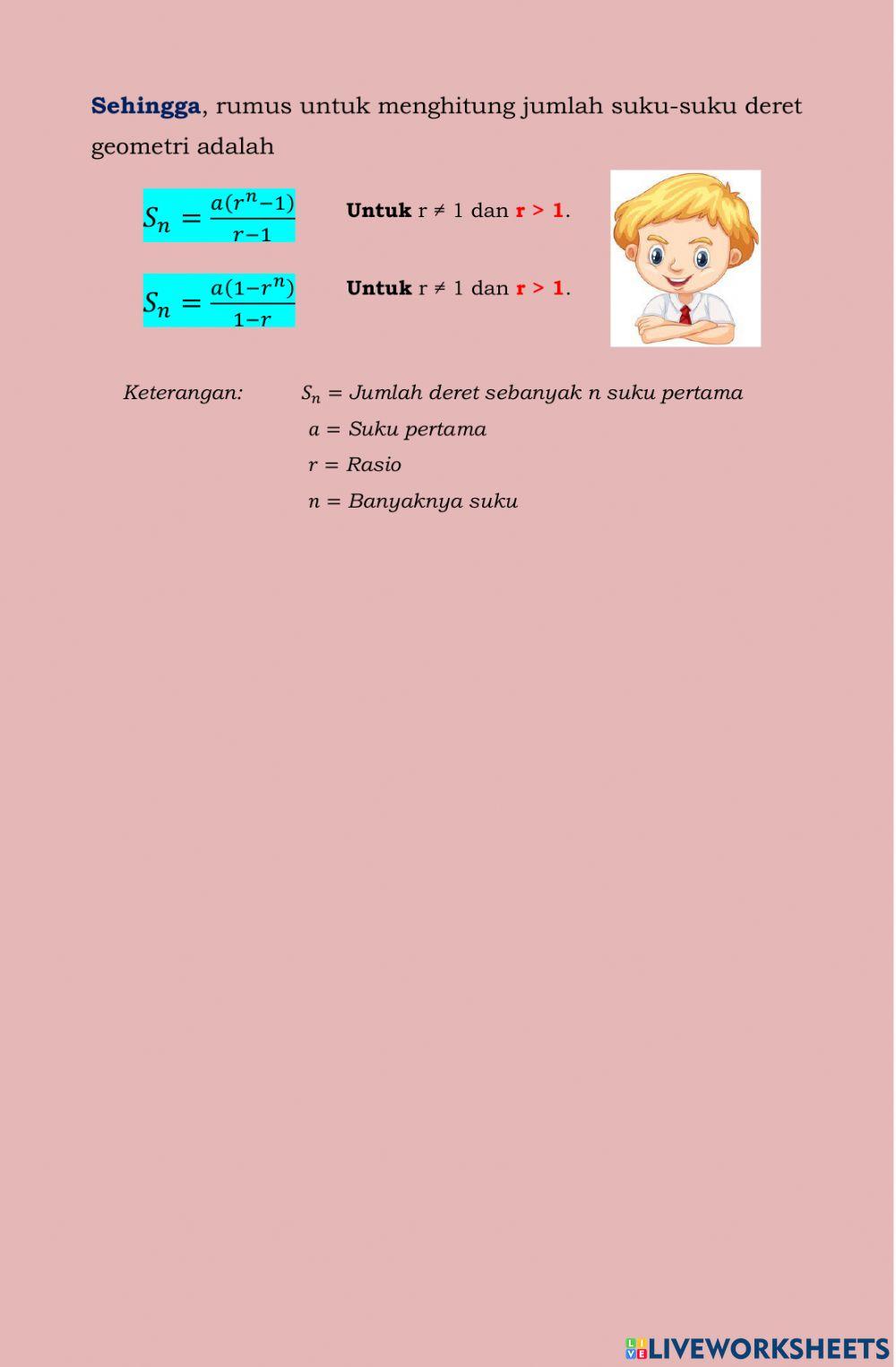 Barisan dan deret geometri Barisan dan deret geometri