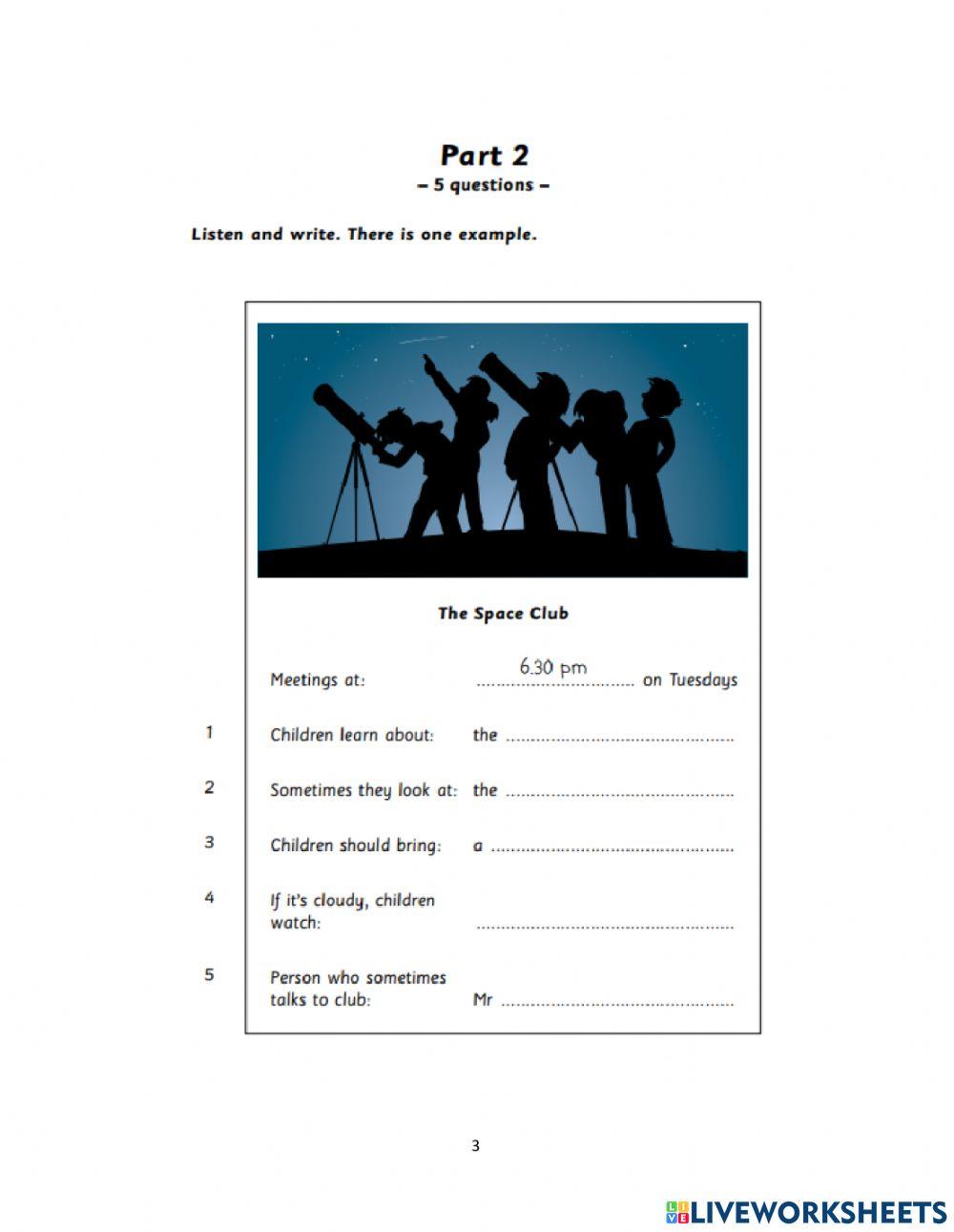 Flyers Listening Test (Sep 2022)