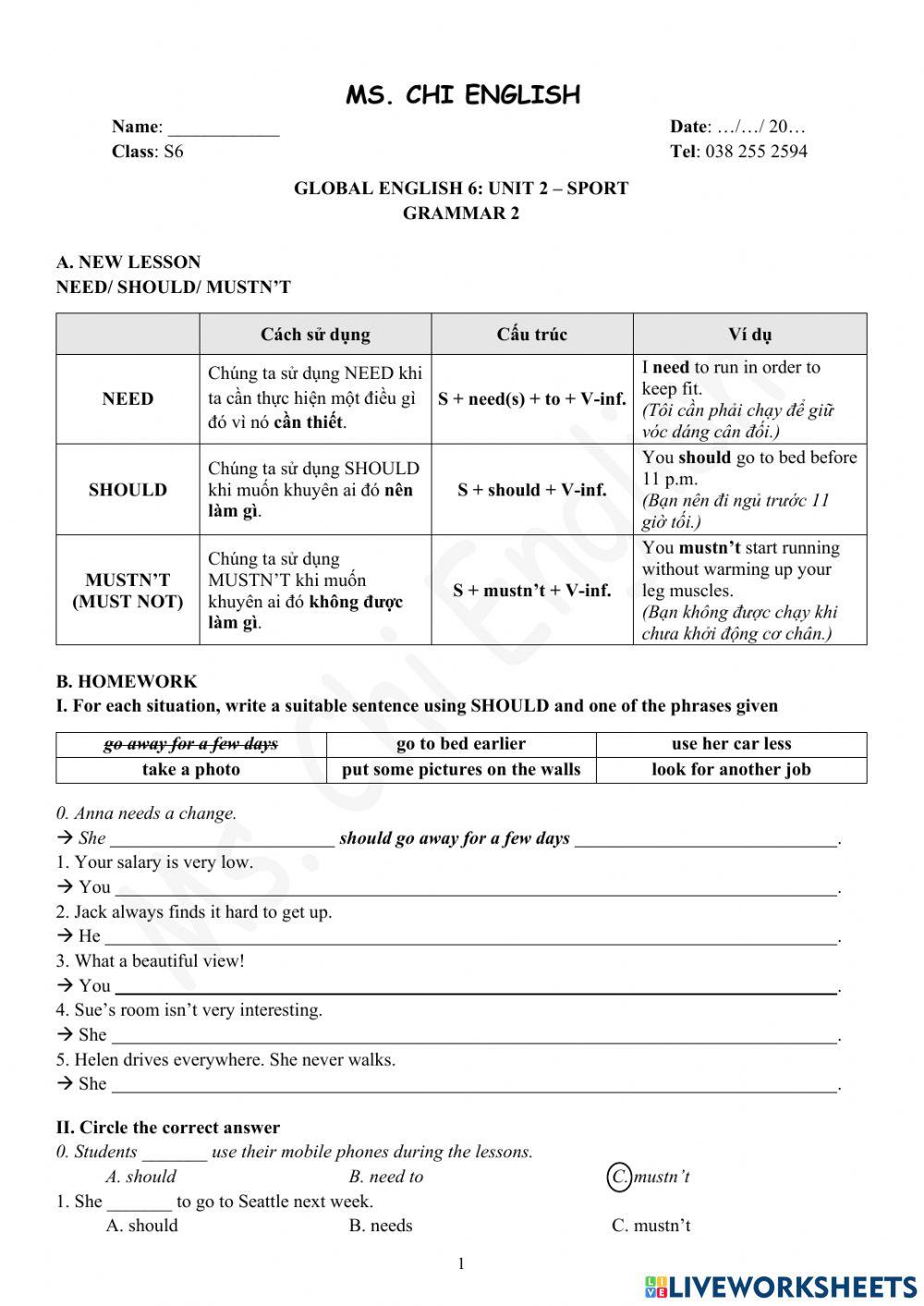 Viet Teacher-S6-WEEK 5-U2-GRAMMAR 2