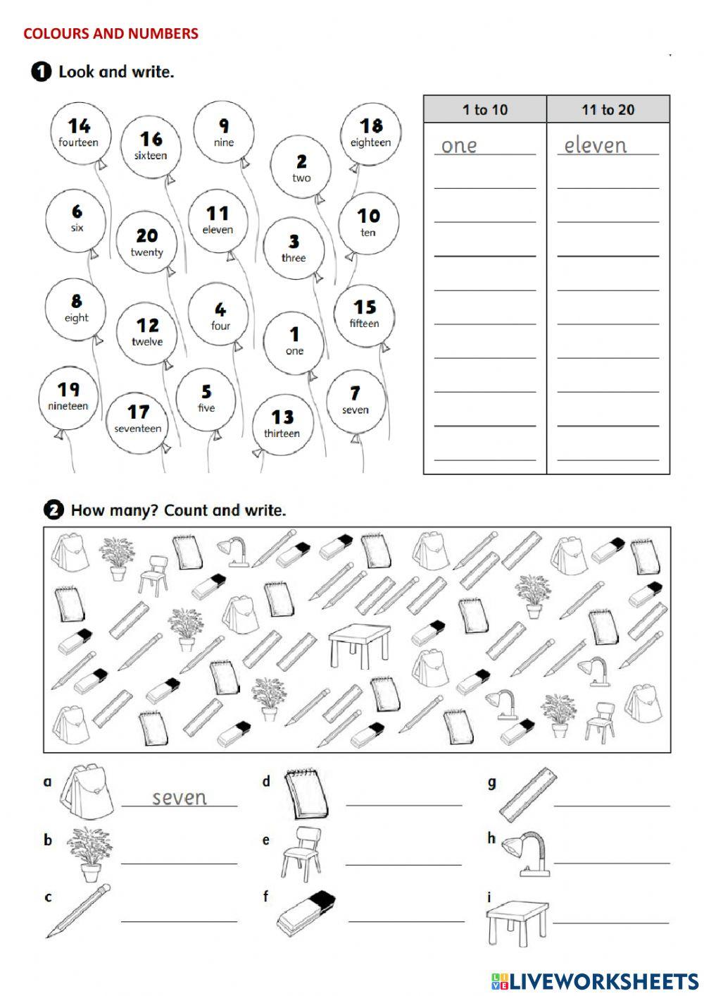 Števila in potrebščine