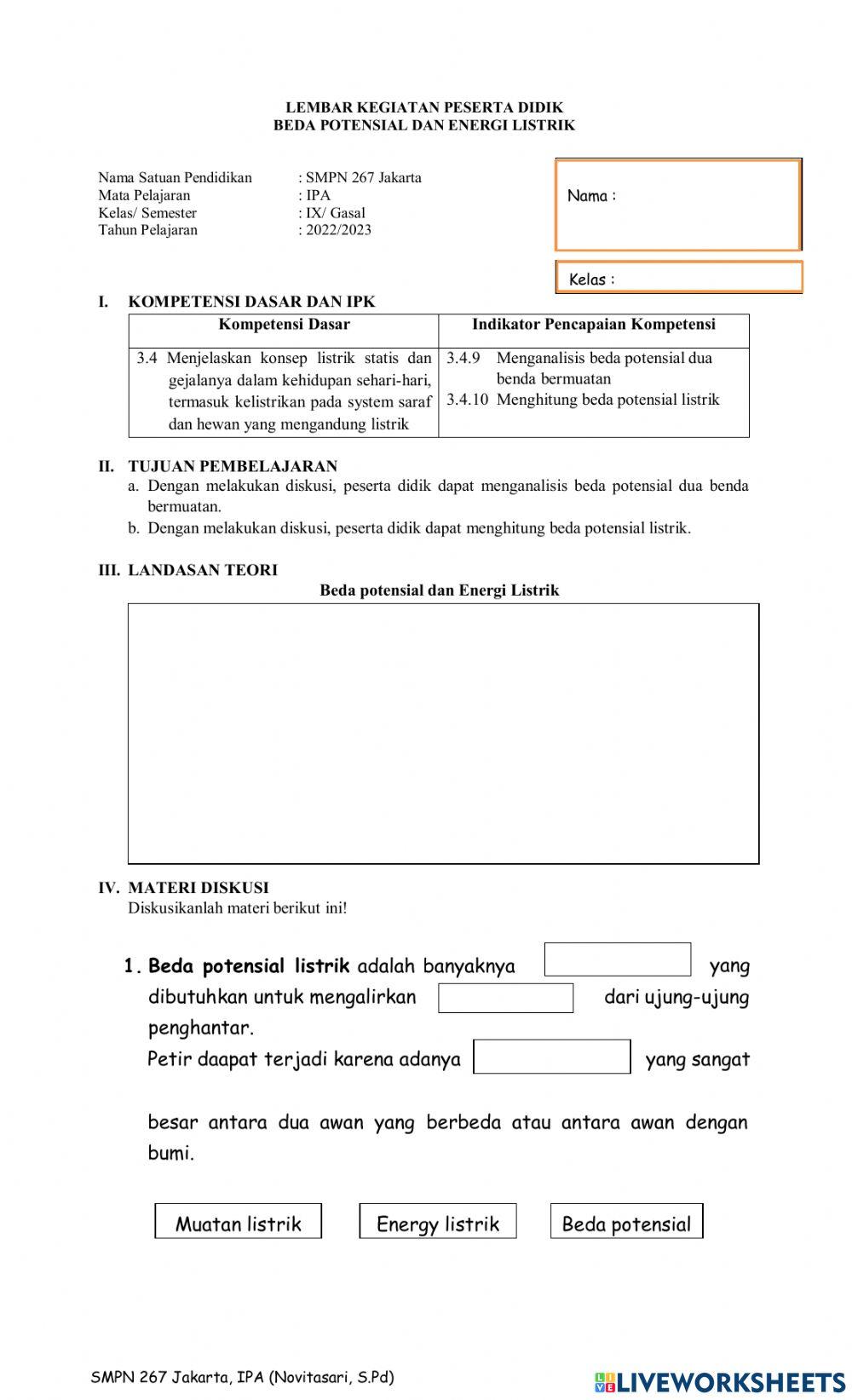 Beda Potensial Listrik