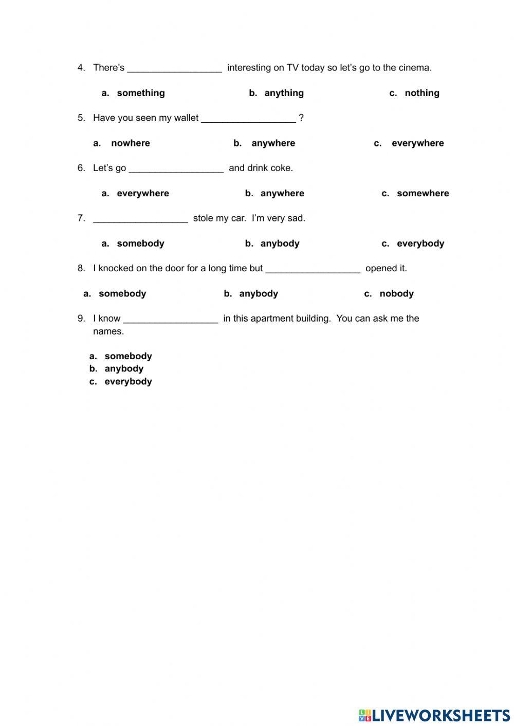 Indefinite pronouns