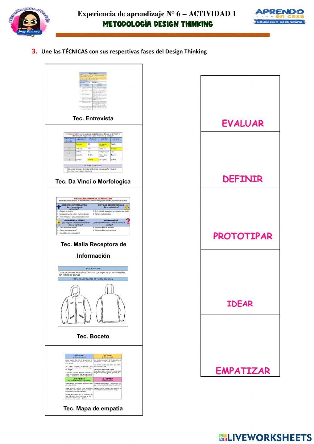 Fases y Tecnicas del Design Thinking 4to. B - C - D
