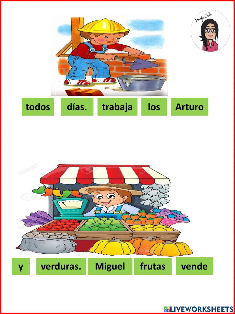 Lee, ordena y escribe.