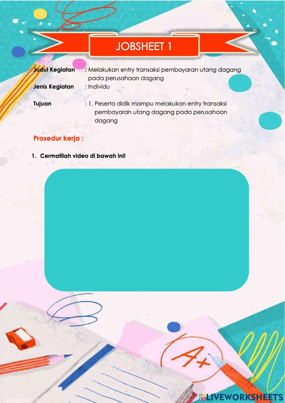 Jobsheet Individu - Entry Pembayaran Utang