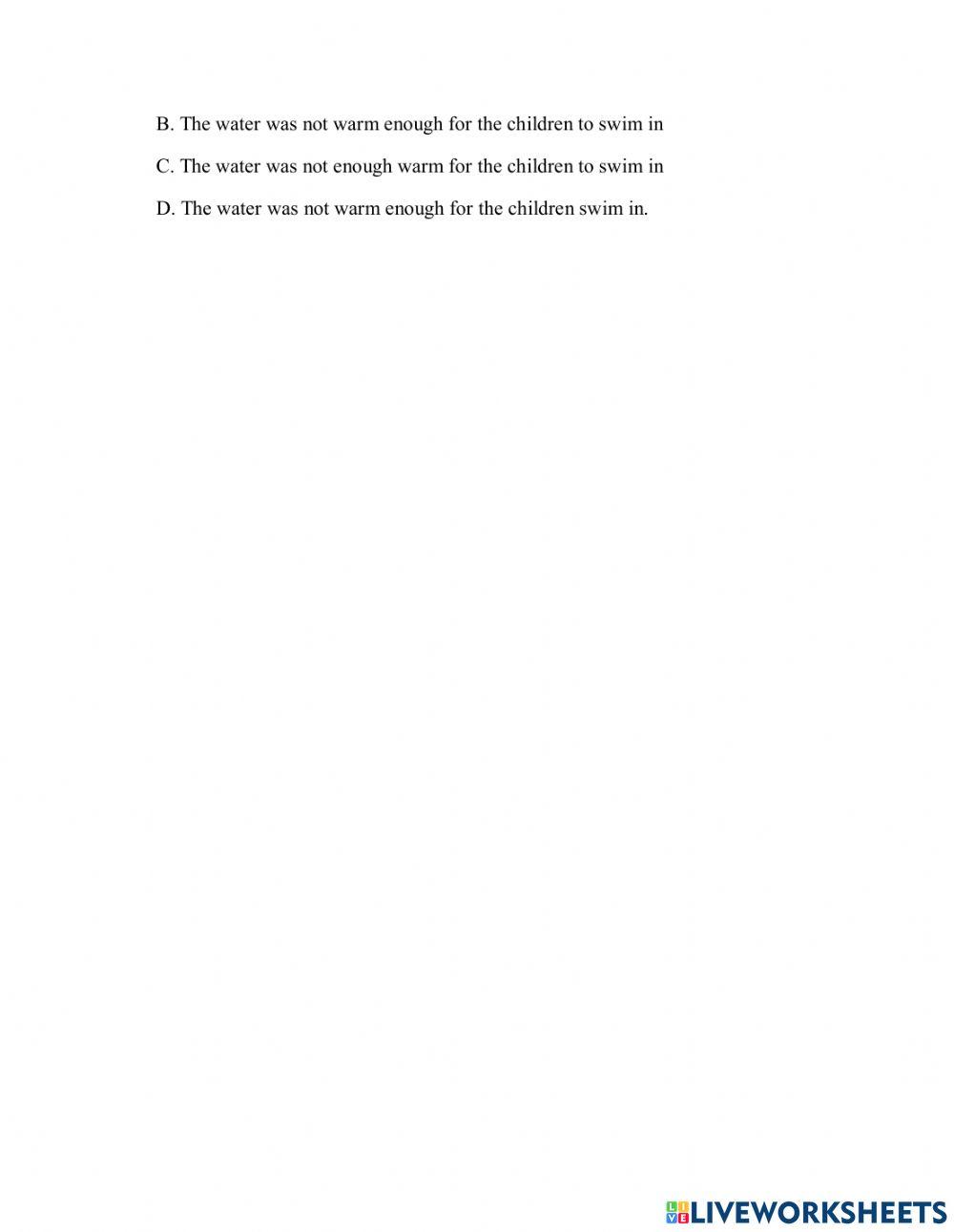 Grade 12- Pre test 1