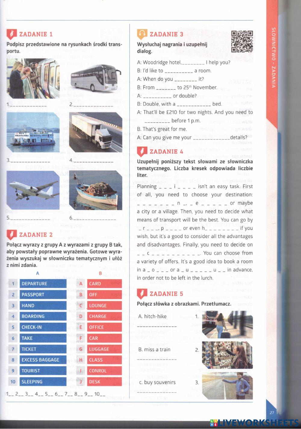 Tourism Egzamin 8 klasisty Podróżowanie i turystyka