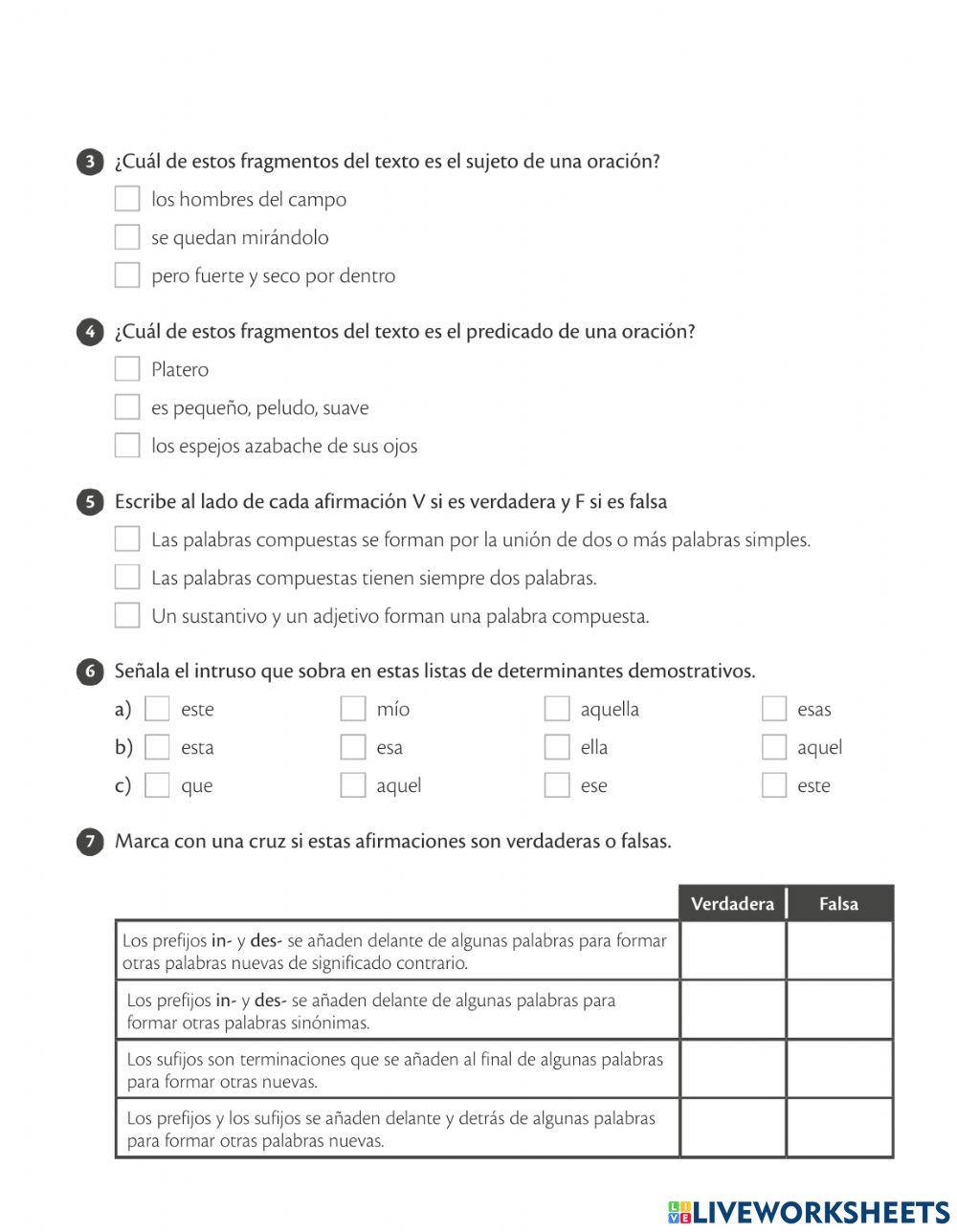 Evaluación final tercero-Evaluación Inicial cuarto Lengua