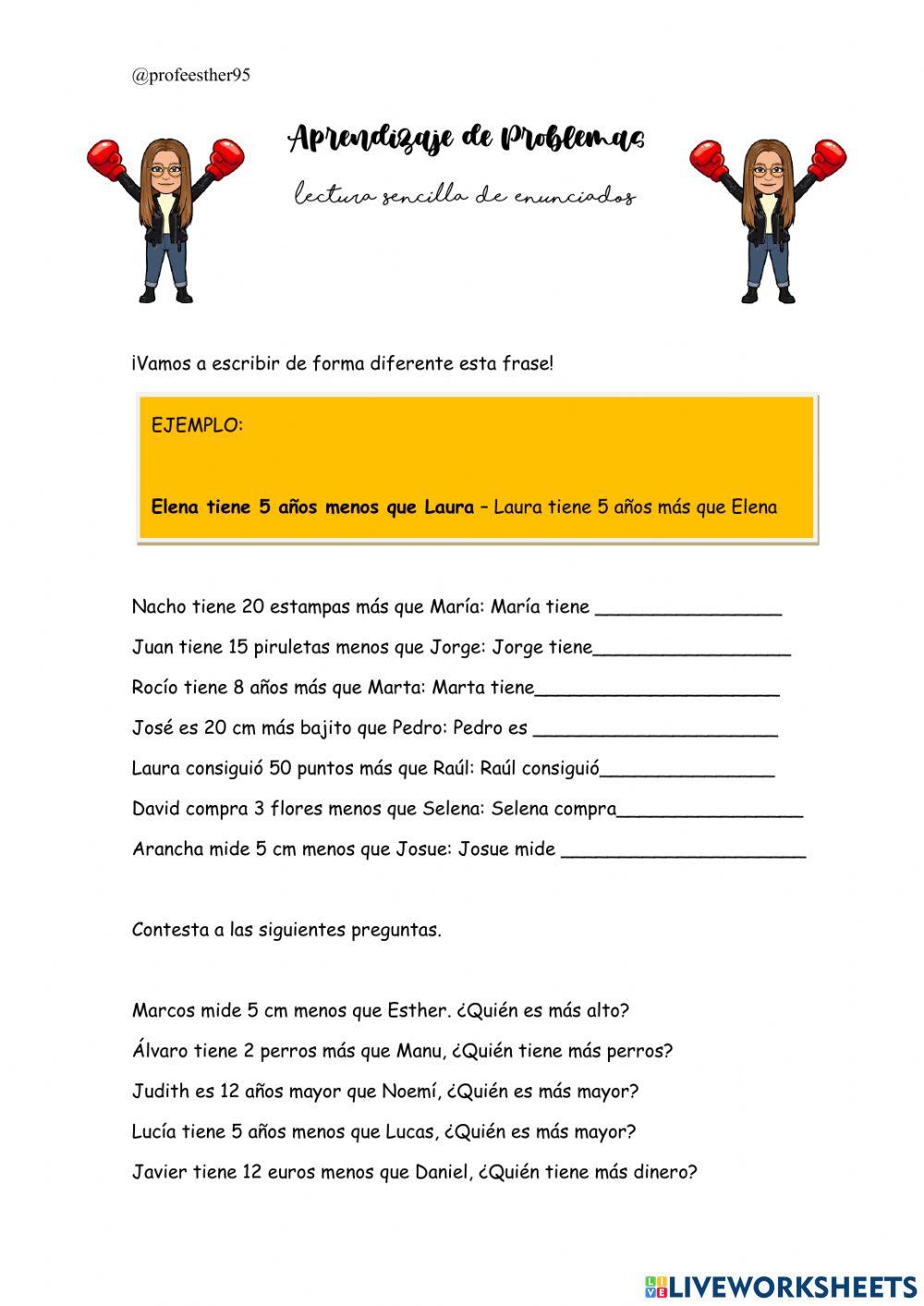 Lectura sencilla de problemas