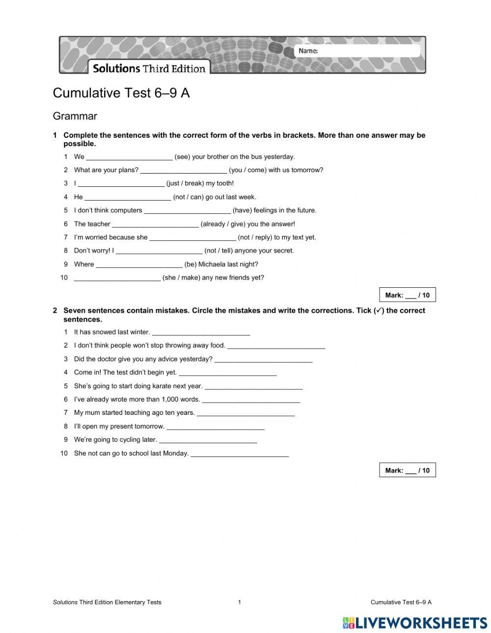 Revision EleMENTARY 6-9