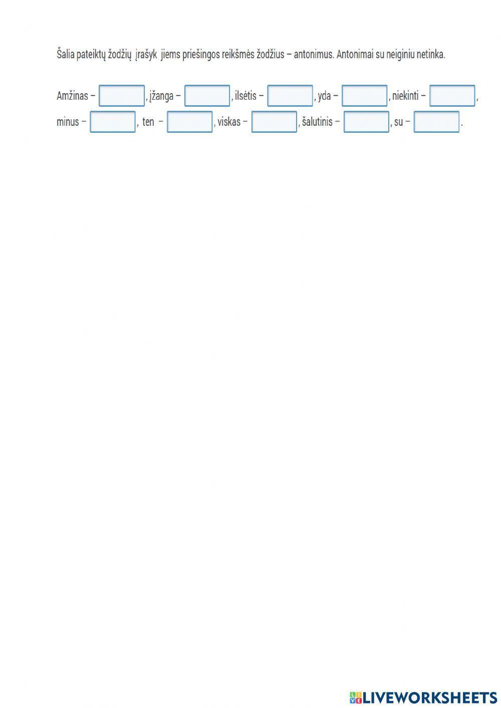 Lietuvių kalbos turtingumas. Sinonimai, antonimai. Frazeologizmai.