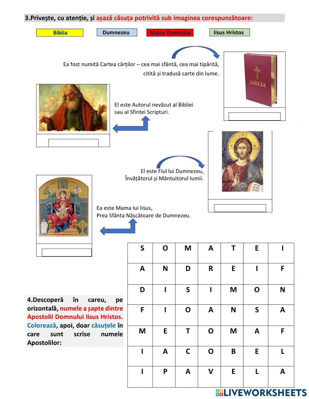 Evaluare inițială Religie cls. a II-a