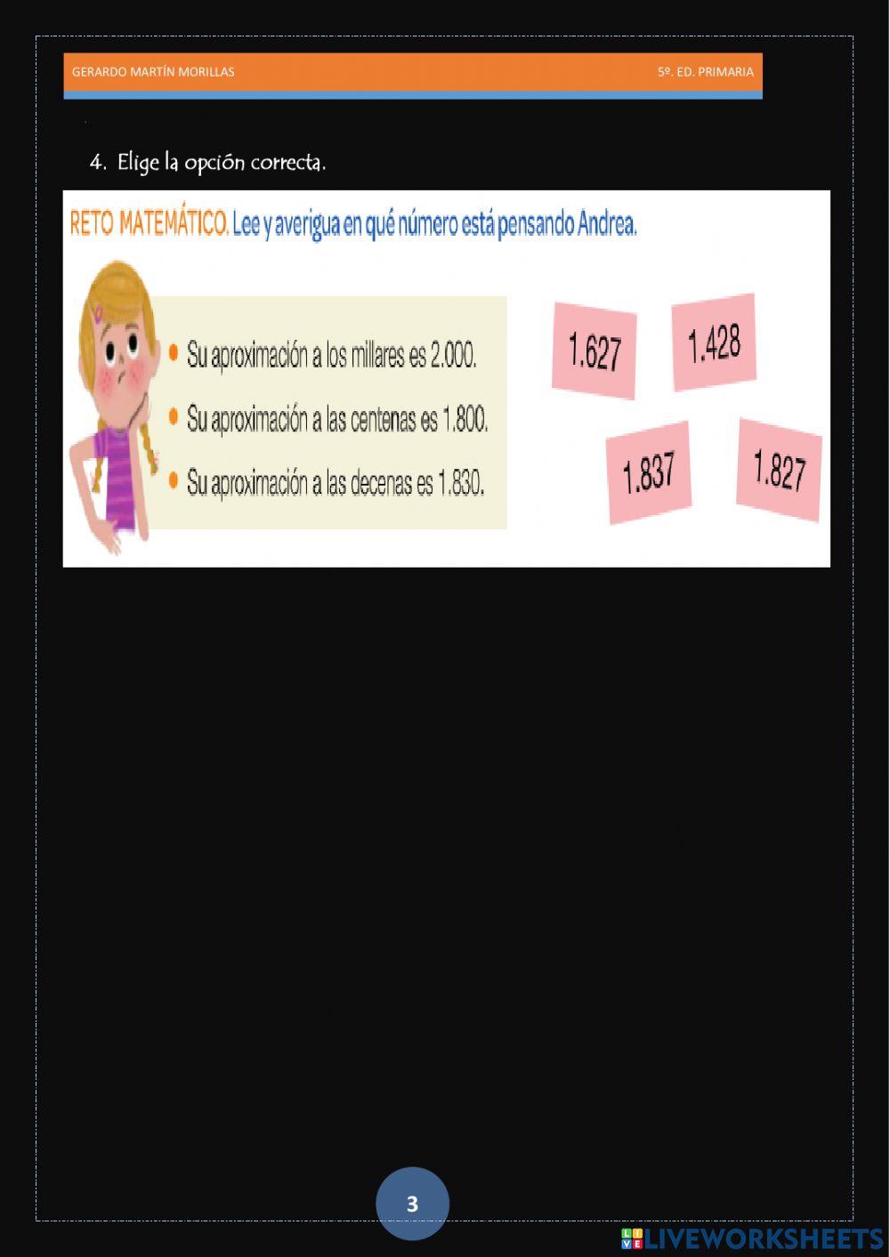 Numeración. Ficha 2. 6º