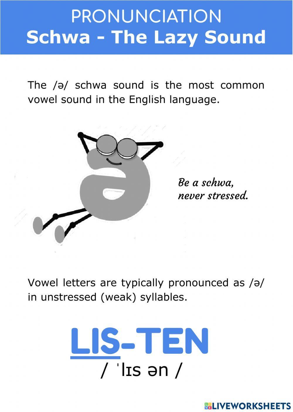 Pronunciation - Schwa, the lazy sound