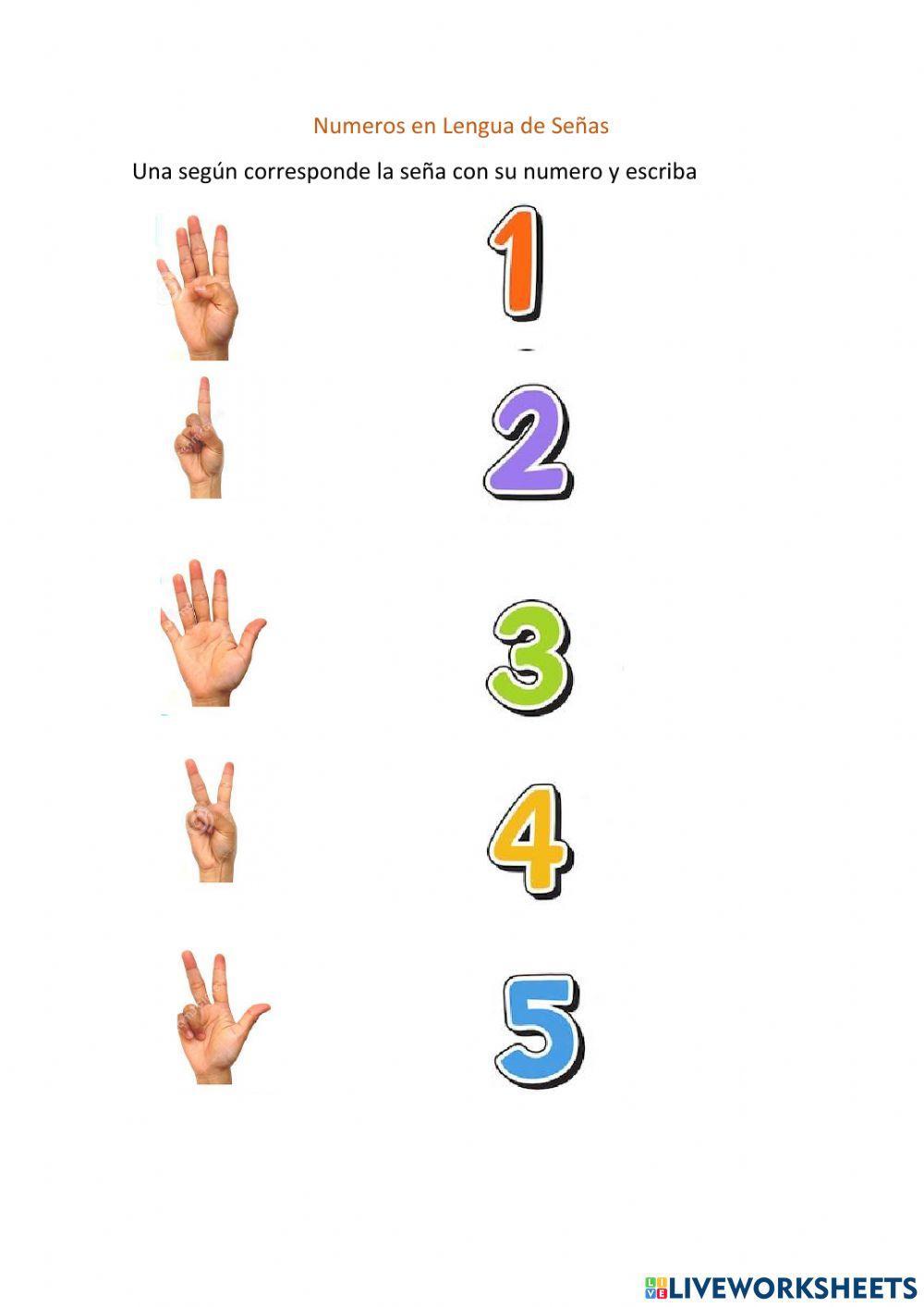 Números en Lengua de señas