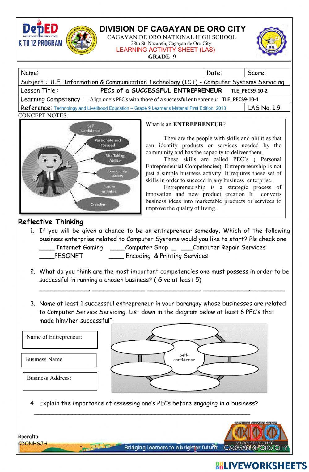 Personal Entrepreneurial Competencies