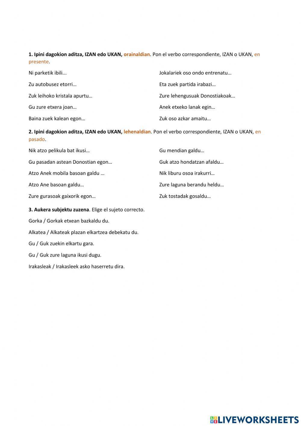 Euskera LH6 hasierako ebaluazioa