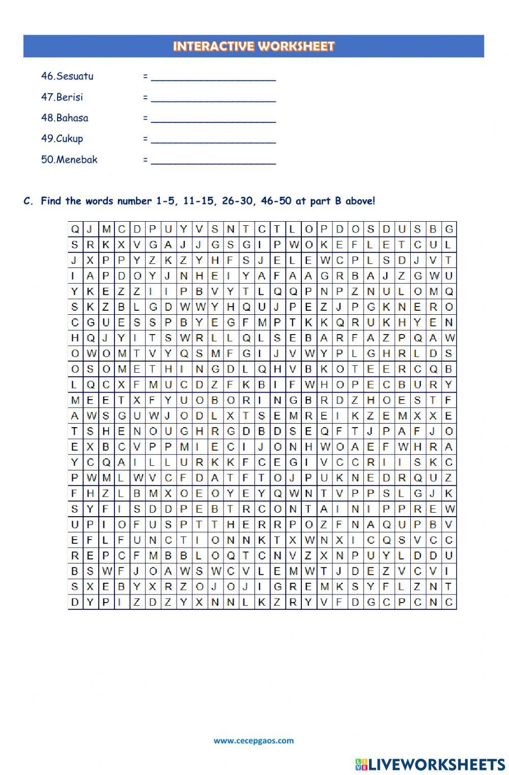 Lembar Kerja Siswa Interaktif Bahasa Inggris Tentang Vocabulary Building 1 for Grade 9