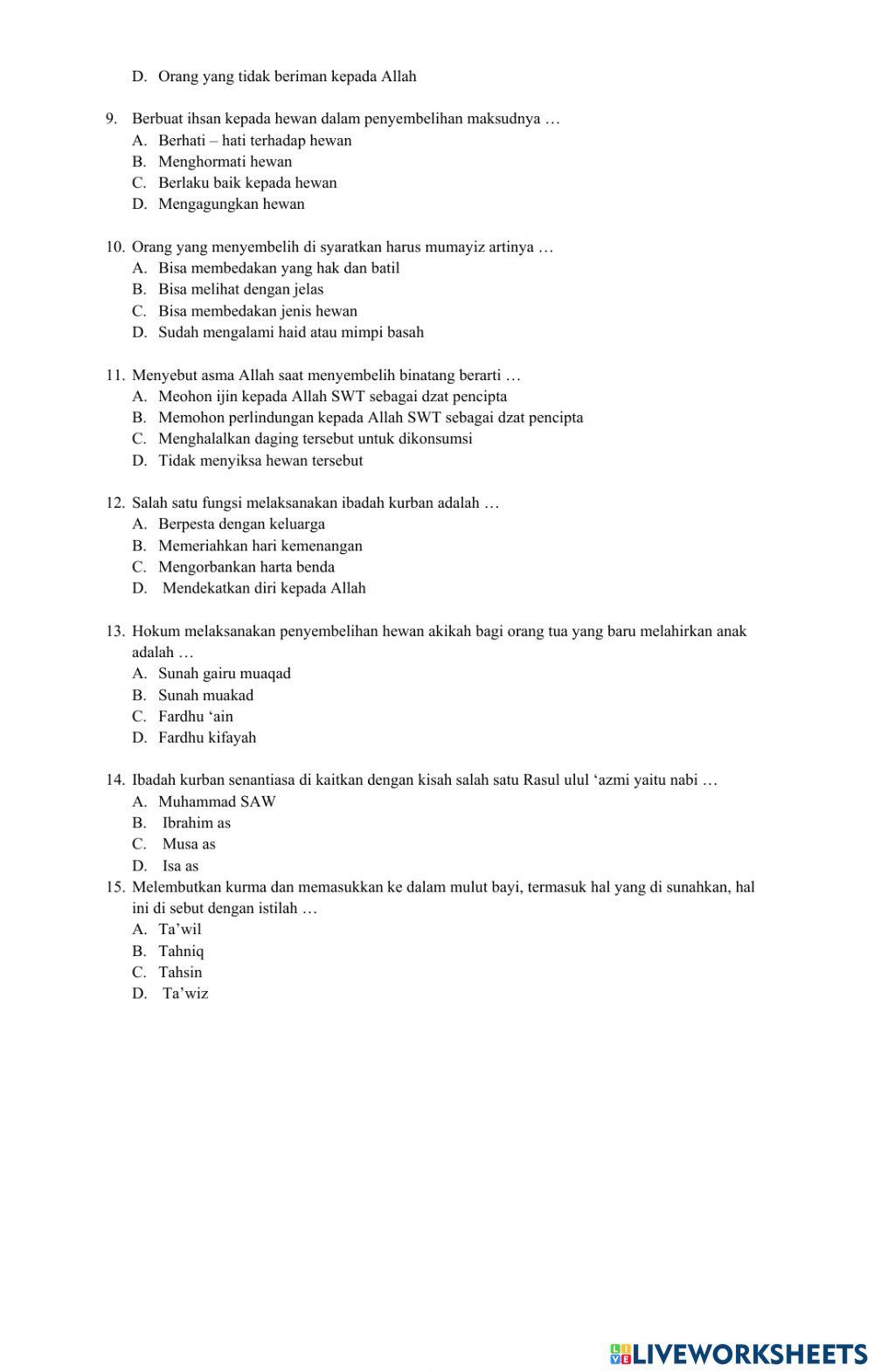 Ulangan harian bersama fikih