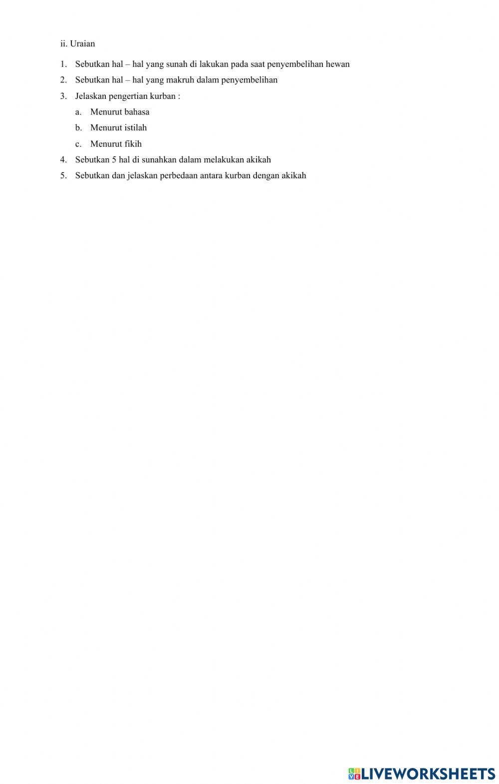 Ulangan harian bersama fikih