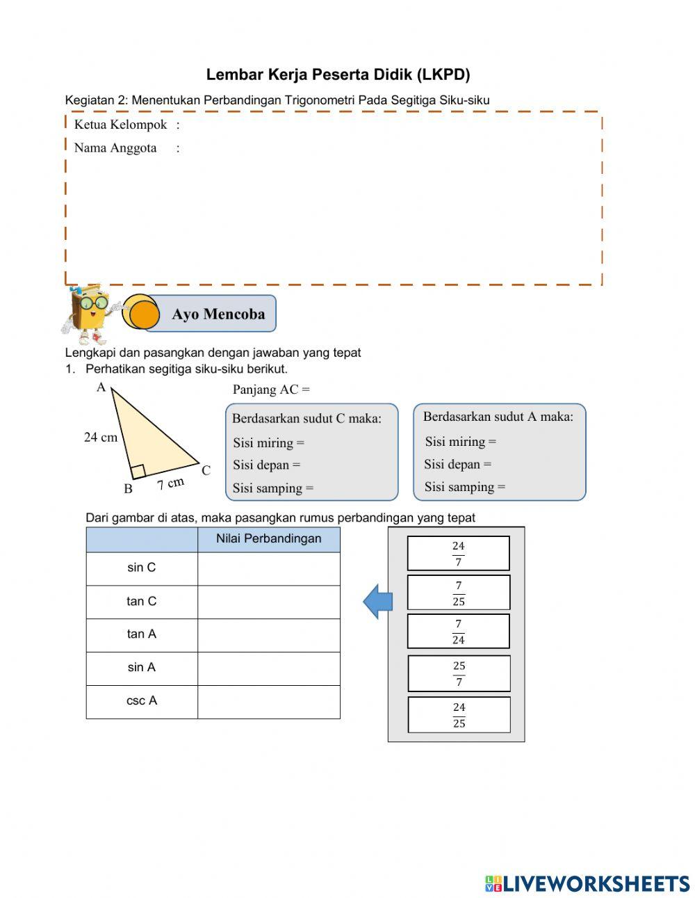 LKPD Perbandingan Trigonometri