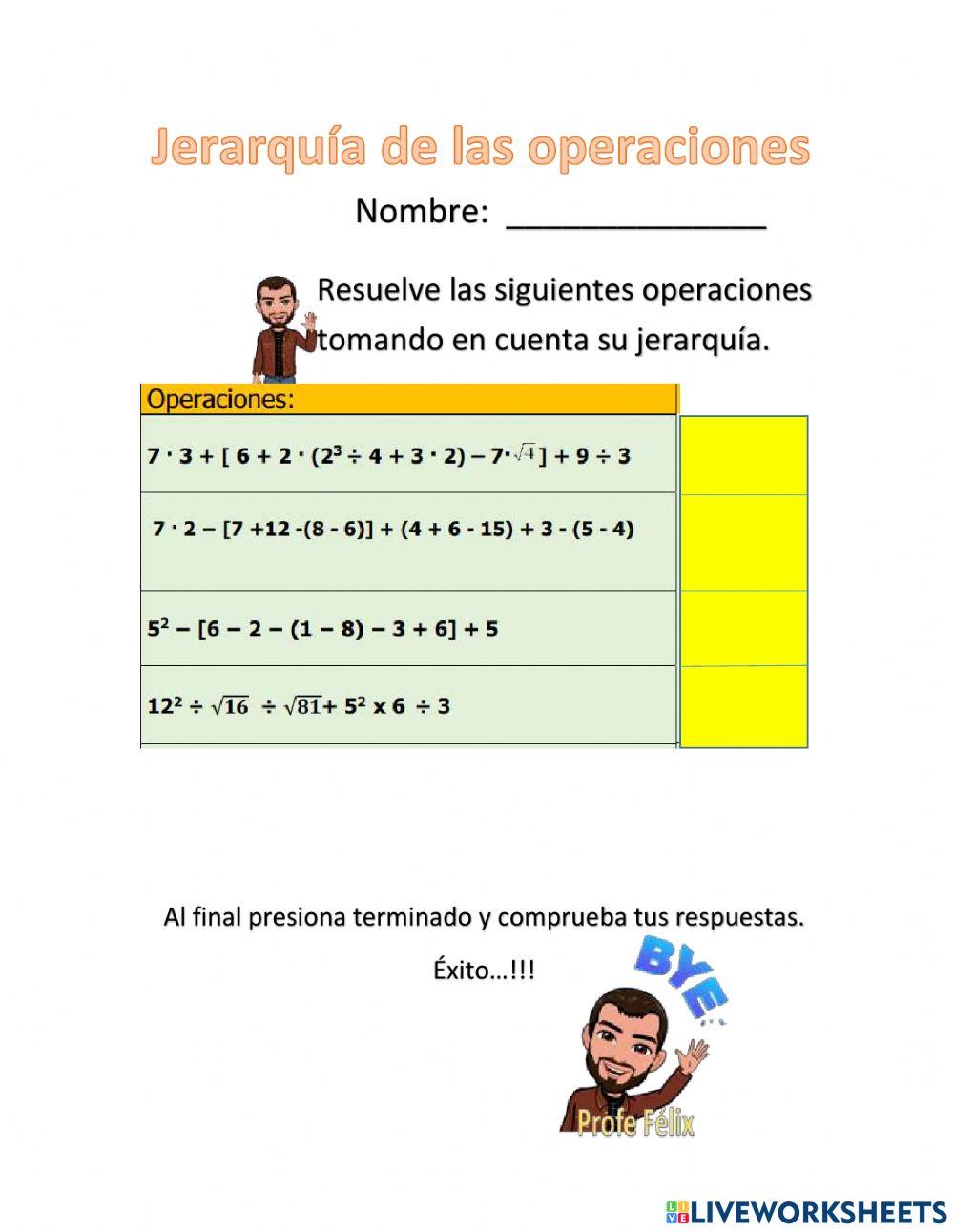 Jerarquia de las operaciones