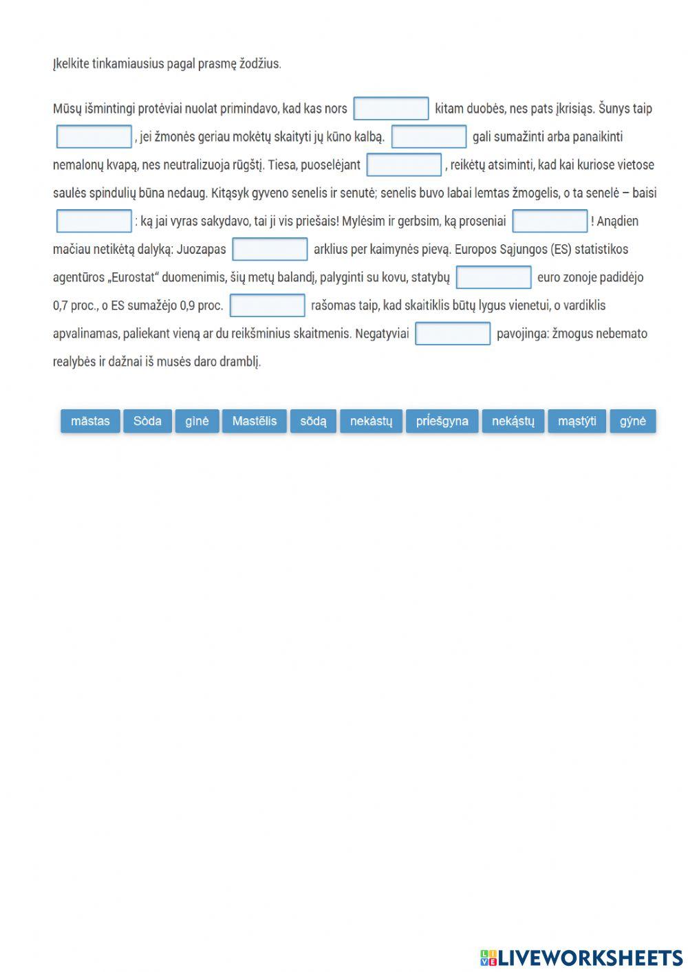 Kompleksinės rašybos užduotys