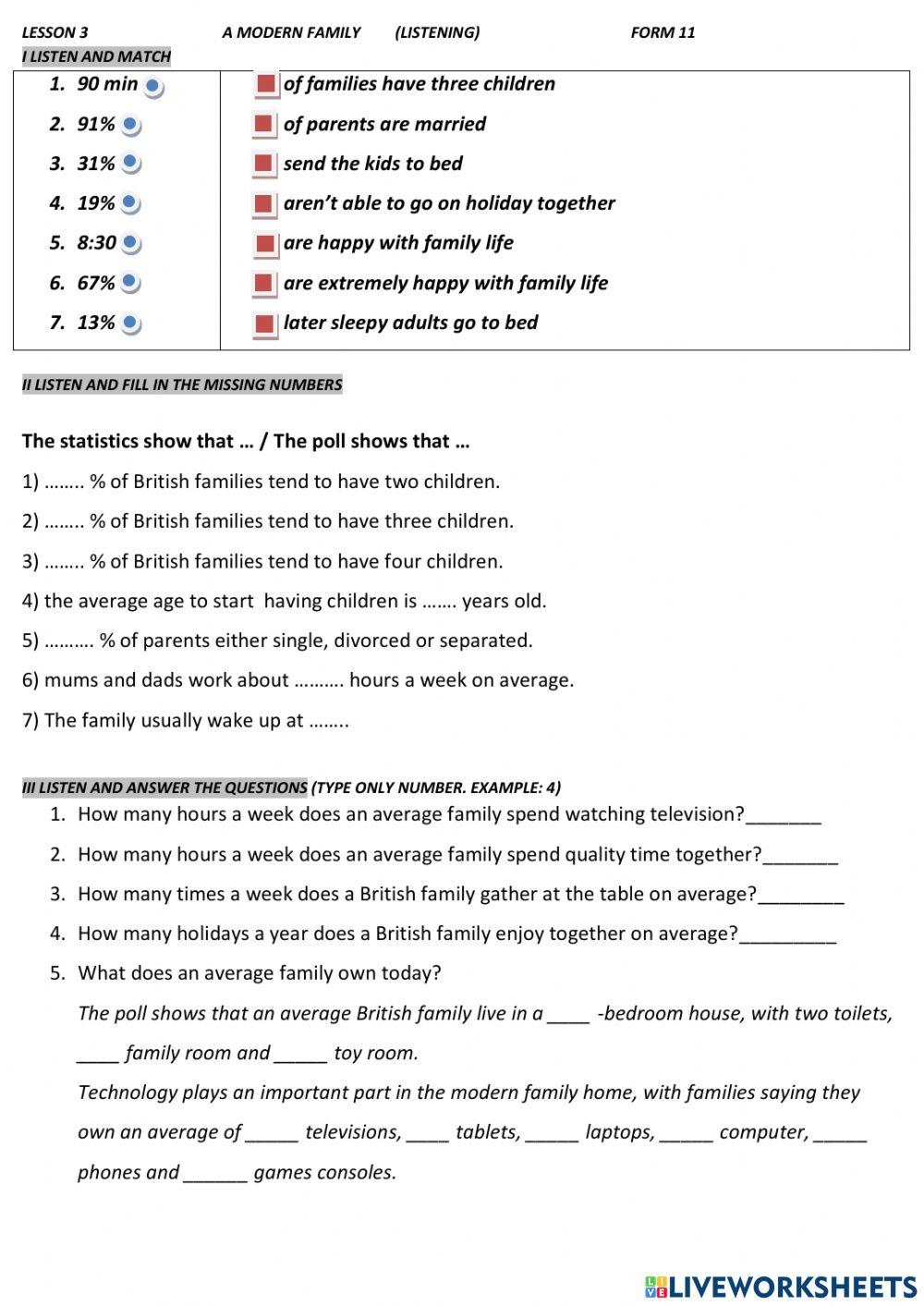 Modern family listening FORM 11 U1L3
