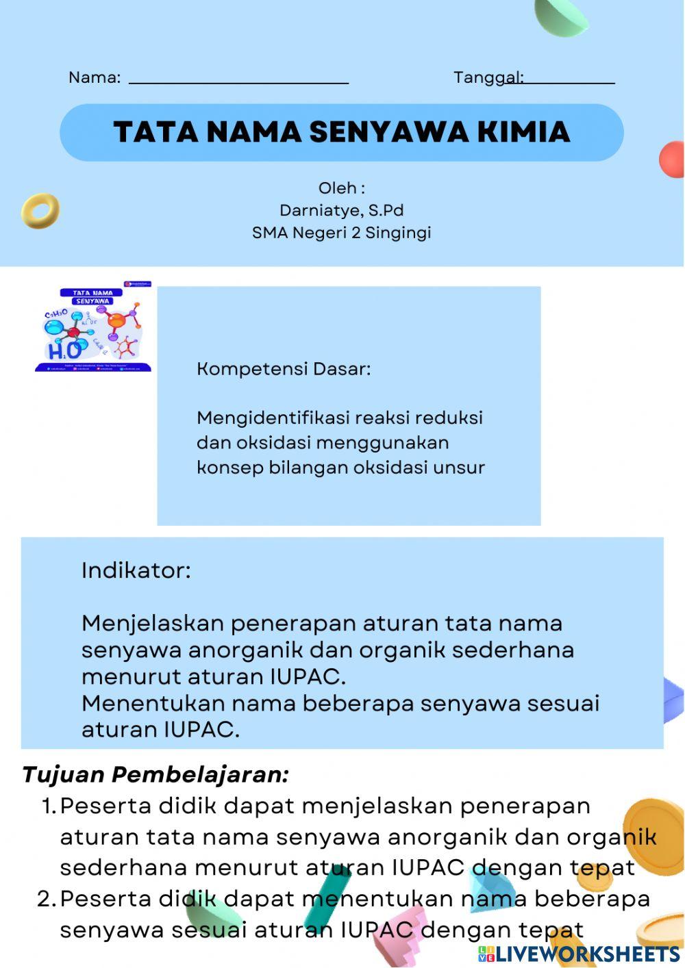 LKPD tata nama senyawa kimia