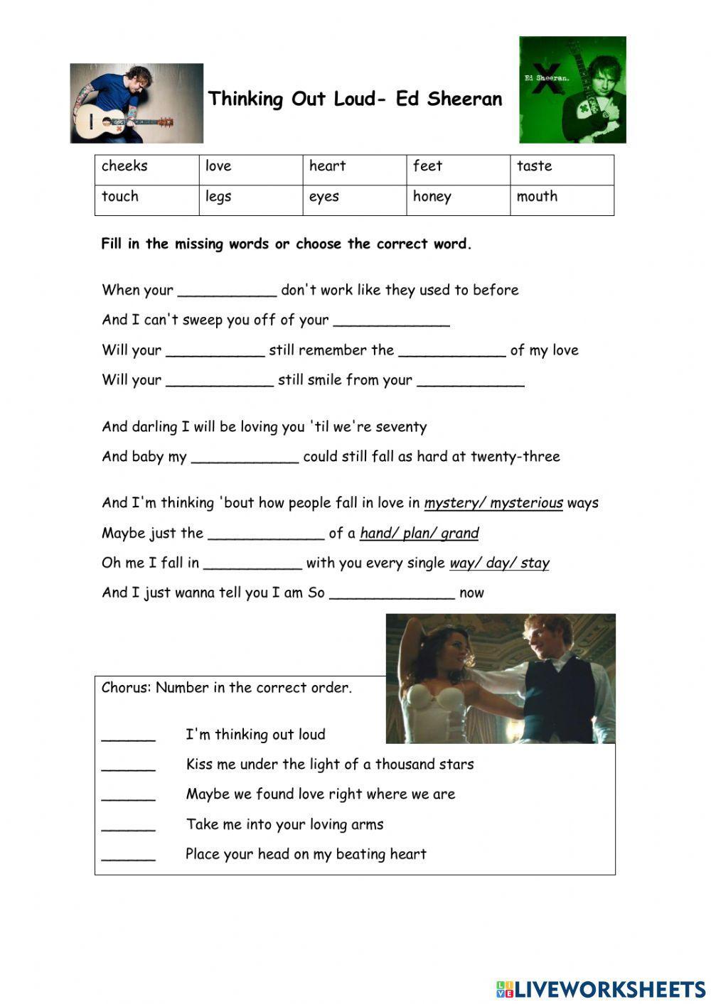 Thinking out loud - song