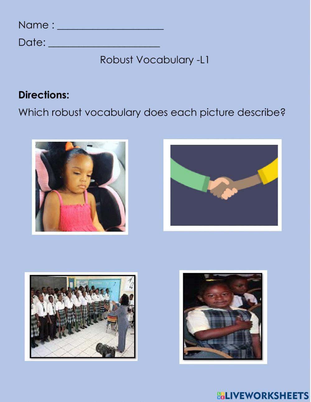 Robust Vocabulary L1 Robust Vocabulary L1