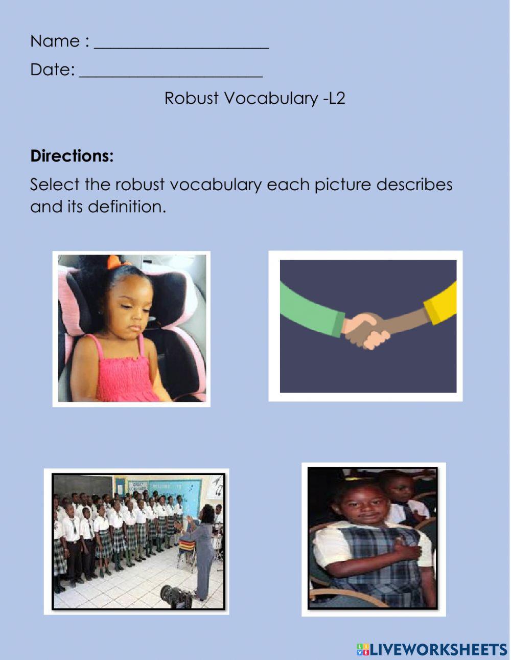 Robust Vocabulary L2 Robust Vocabulary L2