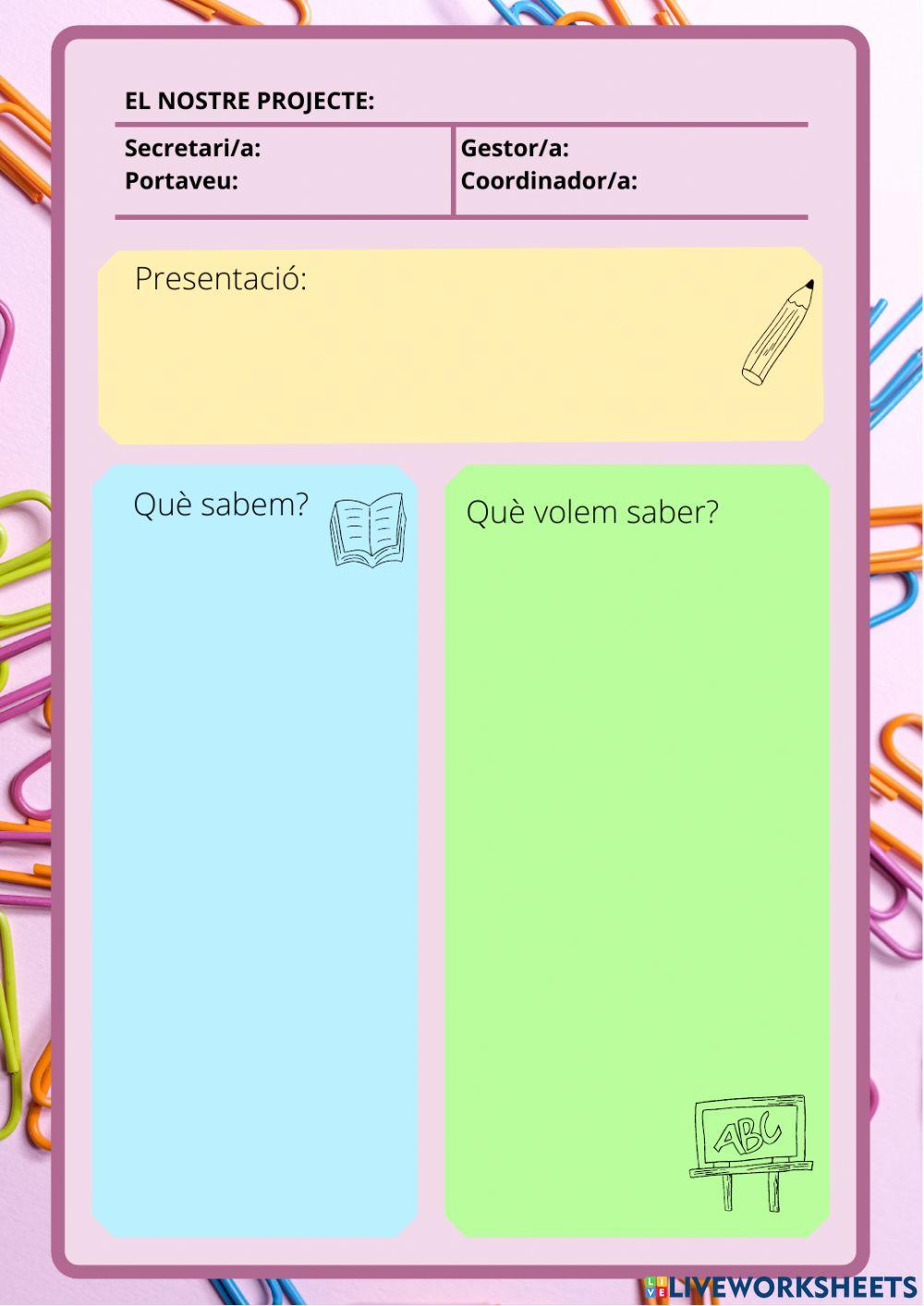 Fitxa inici del projecte