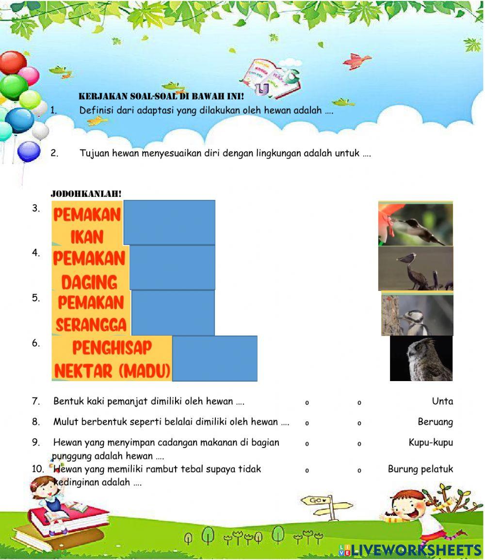 Adaptasi Hewan Tema 2 Subtema 2
