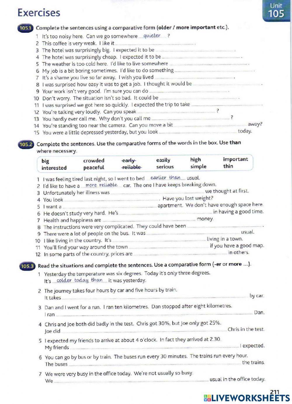 Degrees of comparisons