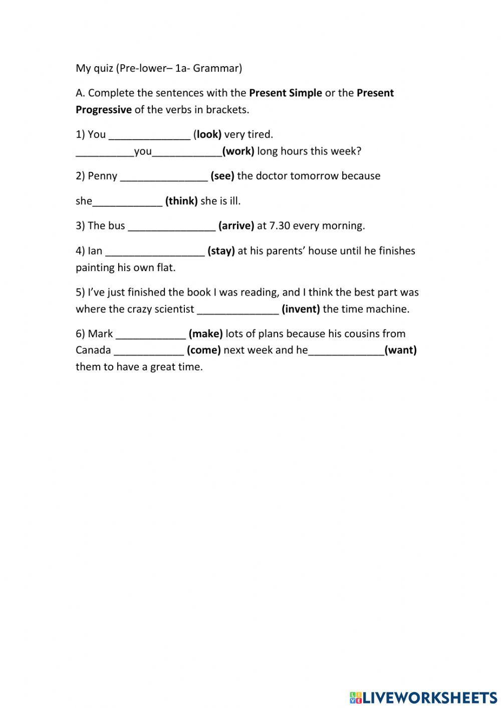 Pre-lower- 1a Grammar